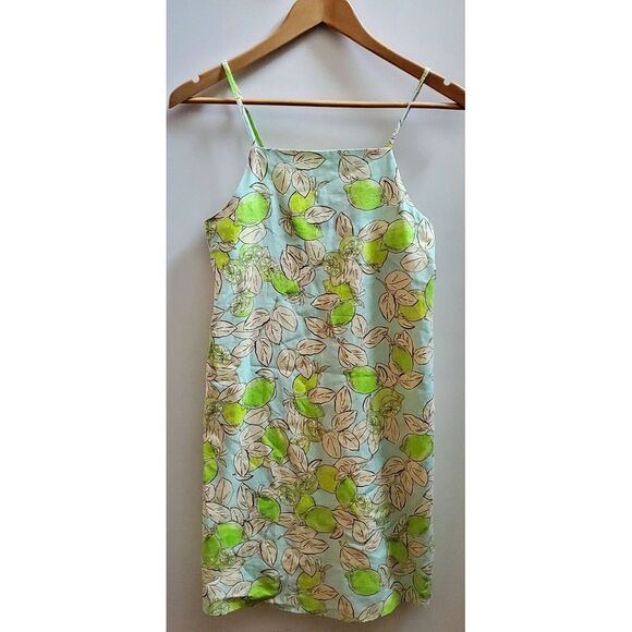 Zara Sundress Citrus Lemon/Limes Robin Egg Blue 13-14 Yrs Cotton/Lined Dress NWT - Picture 2 of 11